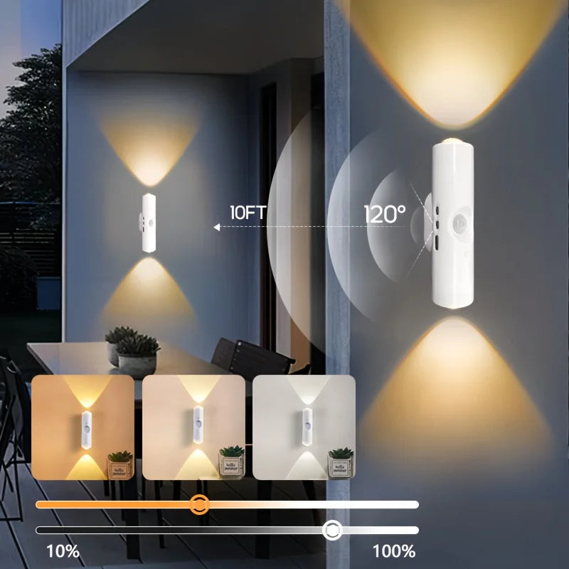 1~6Pcs Rechargeable Smart Motion Sensor Night Light LED Wall Light for Hallways Stairs Bedrooms Wardrobe Ambient Lighting Pi-Mart