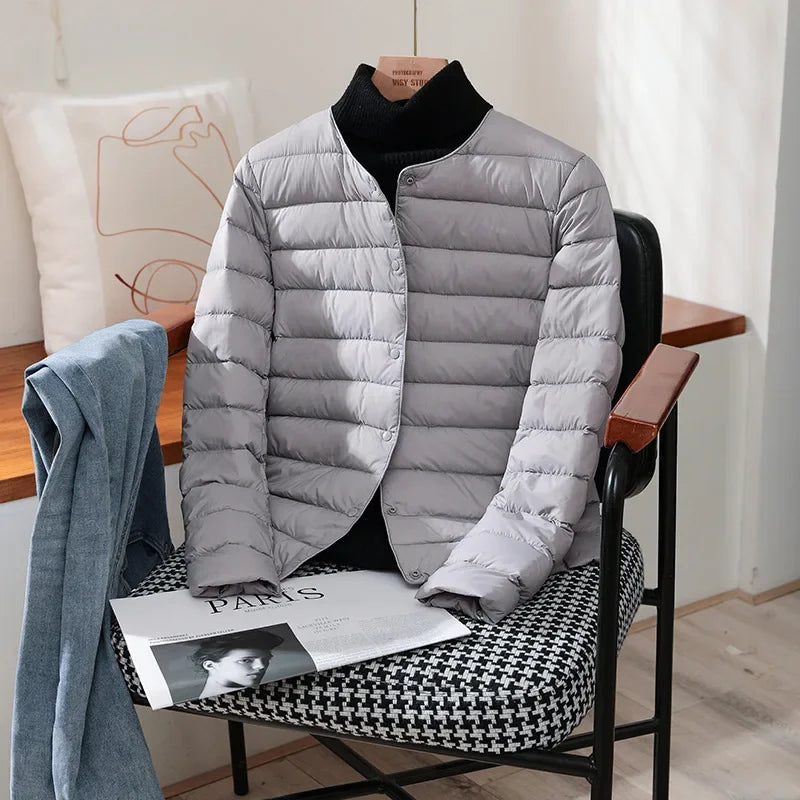 2026 New Arrivals Autumn Winter Warm Women White Duck Down Slim Jackets Female Fashion Ultra Lightweight Packable Puffer Coats LadyShow.Store