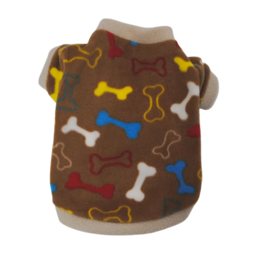 Chihuahua Clothes Cute Printed Small Dog Clothes French Bulldog Dogs Clothes Pets Warm Fleece Dog Winter Coat Puppy Dog Costume Pi-Mart