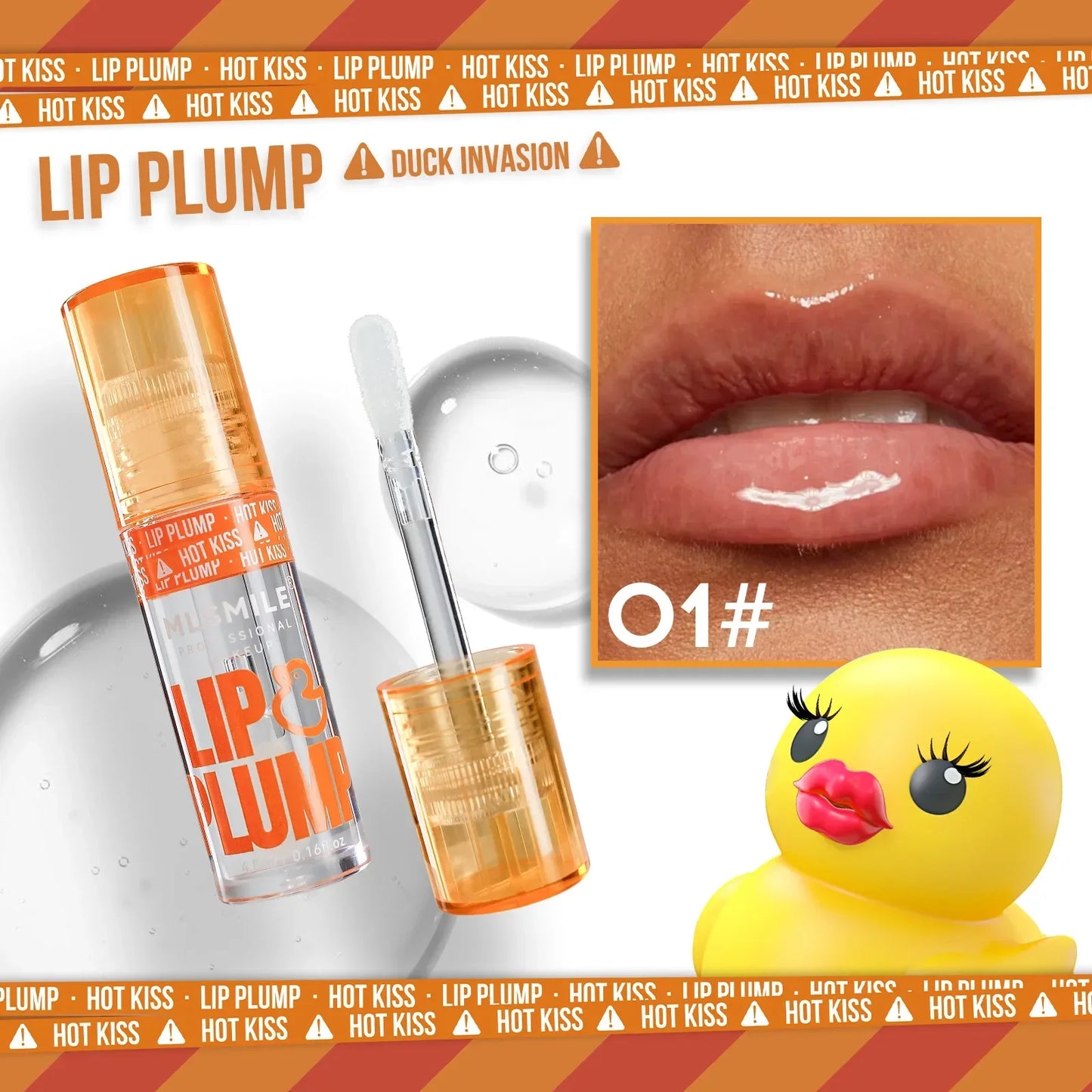 MLSMILE Duck Lip Plump Lip Oil Moisturizing Lip Gloss Mirror Water nature long-lasting  Gloss Gloss Pearl Lip Glaze Set Tri Light Beauty