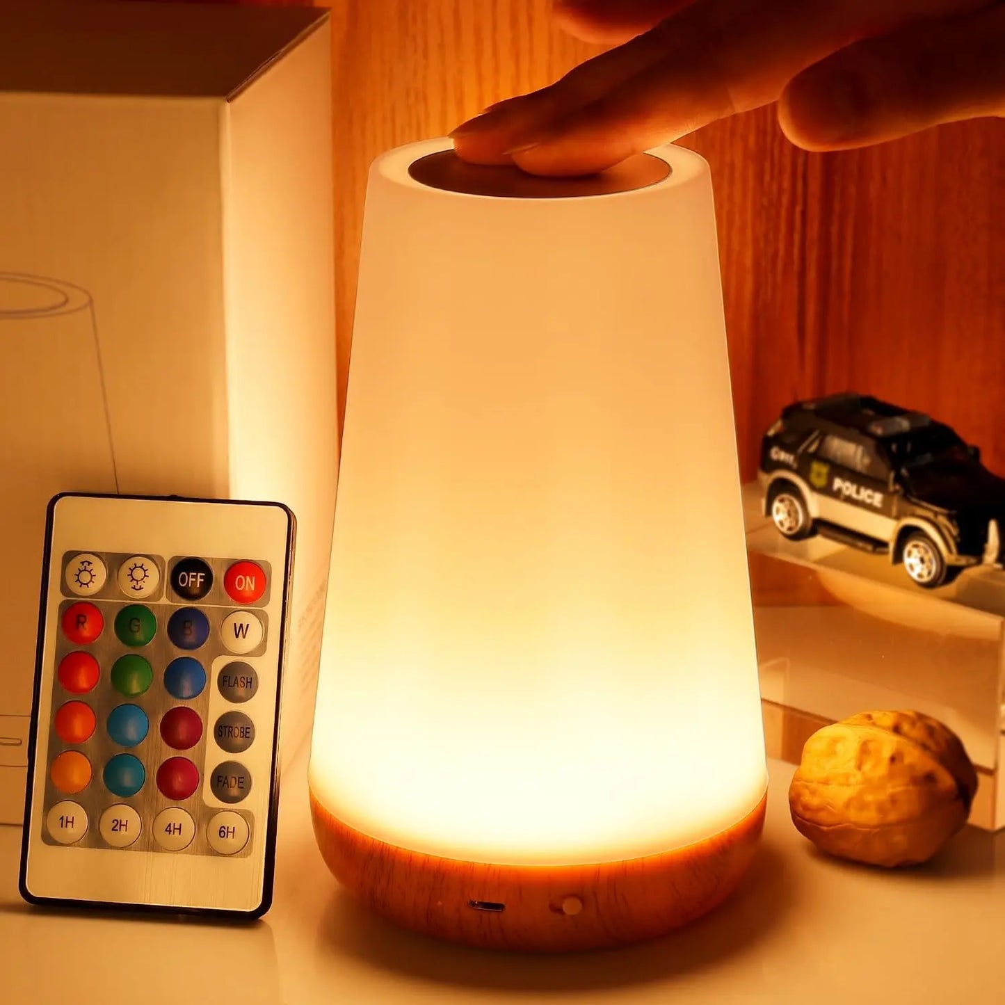 13 Color Changing Night Light Remote Control Touch USB Rechargeable RGB Night Lamp Dimmable Lamp Portable Table Bedside Lamp LadyShow.Store