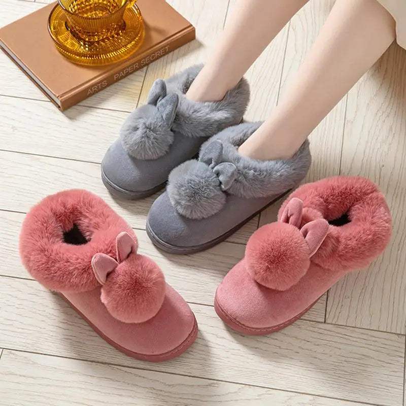 Fluffy Women's Slippers Flats Luxury Designer Woman Shoes Casual Ankle Boots Female Winter Indoor Elegant Fuzzy Fur Slides Soft LadyShow.Store
