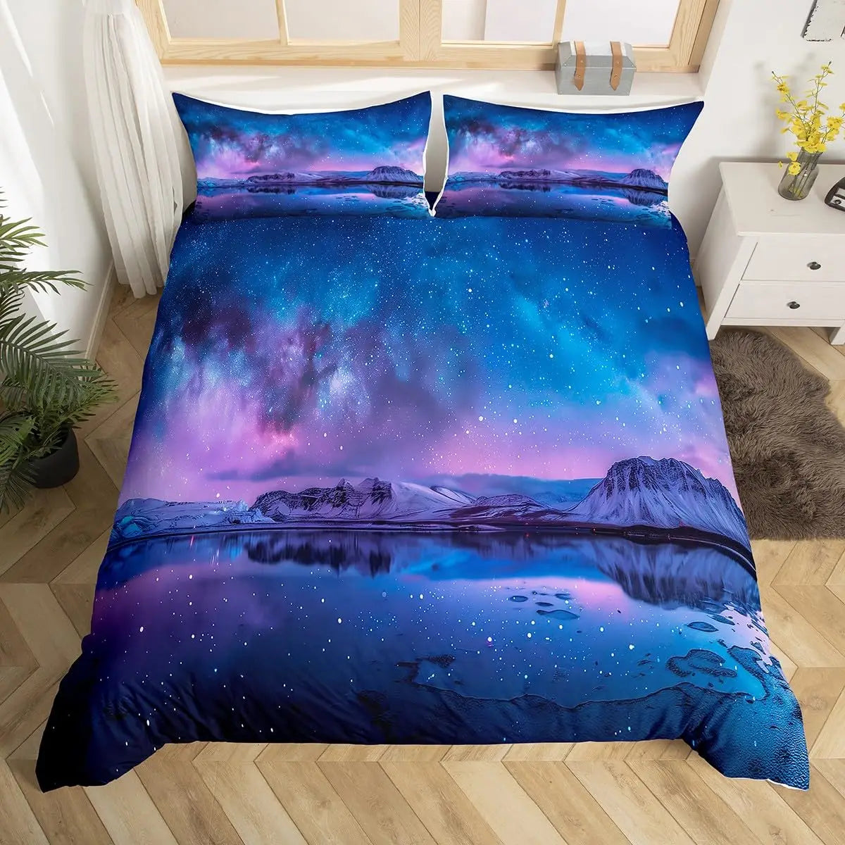 Galaxy Duvet Cover Starry Sky Bedding Set Twin Full Queen King Mysterious Outer Space Comforter Cover For Boys Girl Room Dorm Pi-Mart