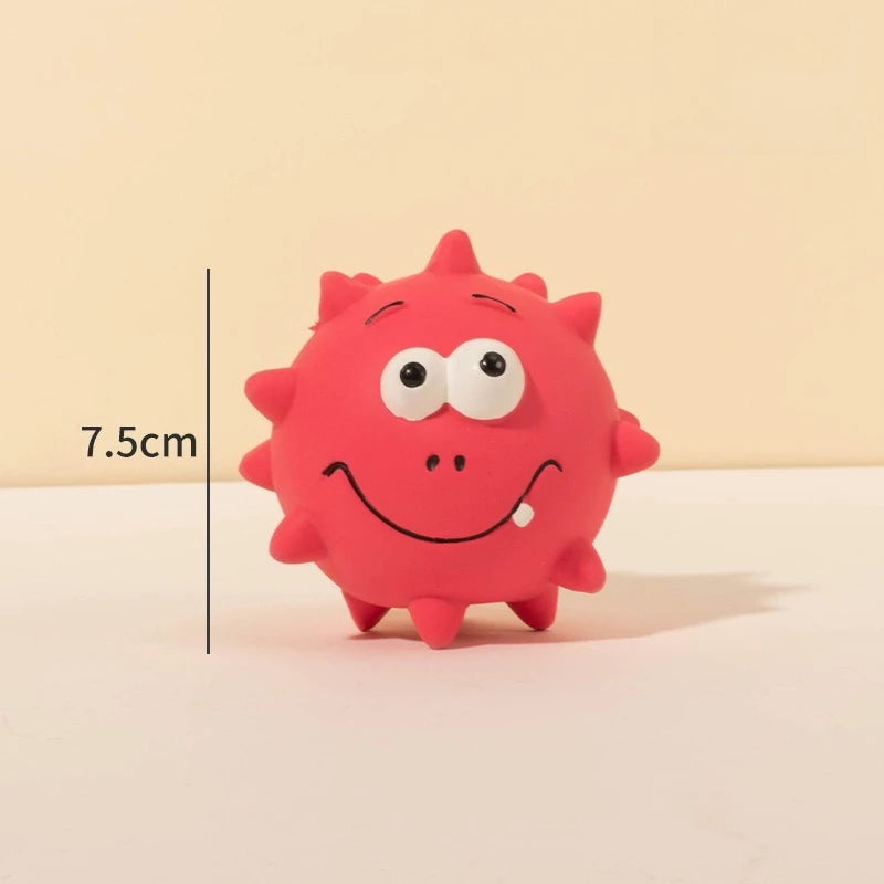 Cute Cartoon Big-Eyed Dog Sound Dog Toy Eco-Friendly Latex Interactive Pet Toy Ball Fun To Relieve Boredom Pi-Mart