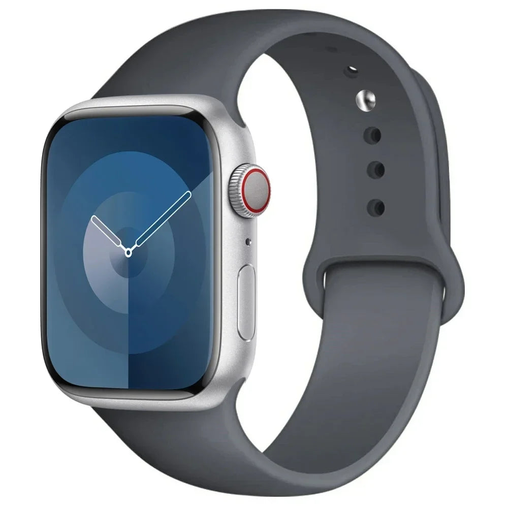 Silicone Band For Apple Watch strap 44mm 45mm 40mm 41mm 42-38mm 45 mm sport bracelet iwatch series 8 7 6 5 4 3 SE 9 Ultra 2 49mm LadyShow.Store