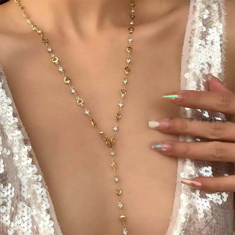 LATS New Luxury Colourful Long Tassel Necklace for Women Shiny Rhinestone Crystal Zircon Choker Bohemian Statement Jewelry Gifts Pi-Mart