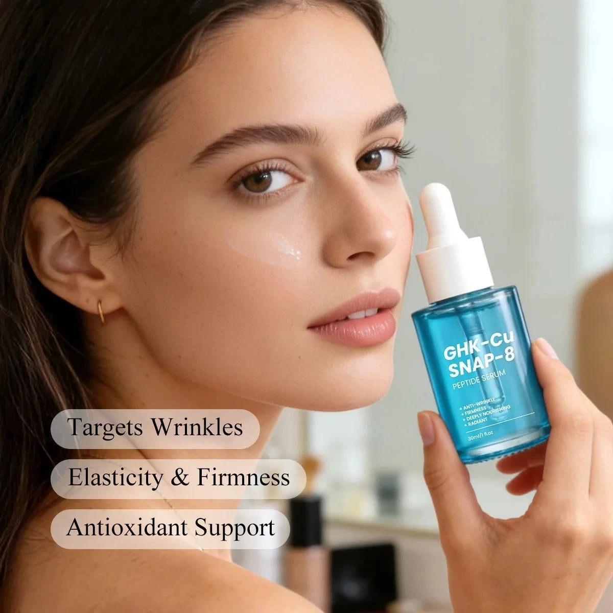 Premium GHK-Cu Copper Peptide SNAP-8 Anti-Aging Essence Fade Fine Lines Lifting Firming Hydration Boost Collagen All Skin Types Pi-Mart