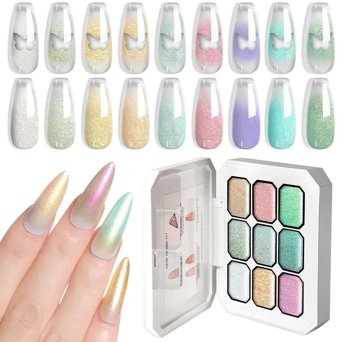 LIMEGIRL 7in1 Nail Gradient Painting Gel Long-lasting Nail Gel Polish Hybrid Color Nail Art Design High Texture Gradient Gel Tri Light Beauty