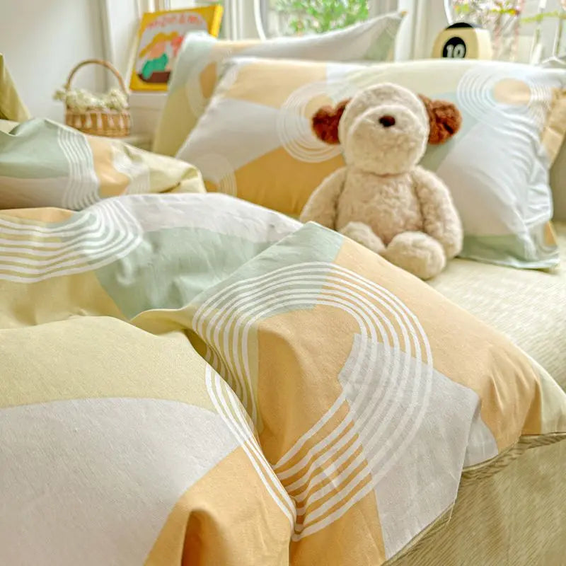 100% Cotton Bedding Set Duvet Set, Quilt Cover Pillow Sham, Wrinkle Free Machine Washable, All Season Comfort 240x220 Pi-Mart