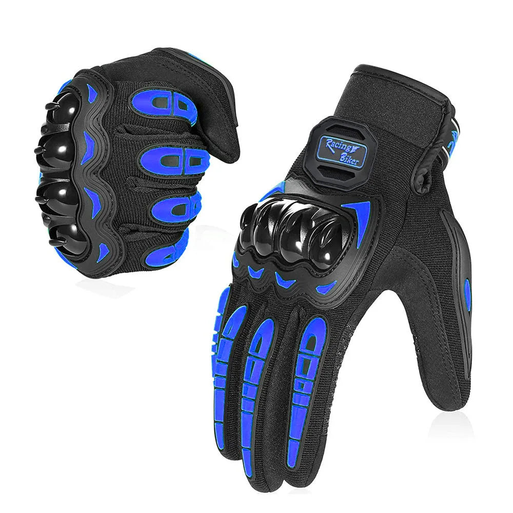 Motorcycle Racing Gloves Fall Protection Men Summer Motocross Protective Gear Breathable Blue Red Grip Palm ﻿ Pi-Mart