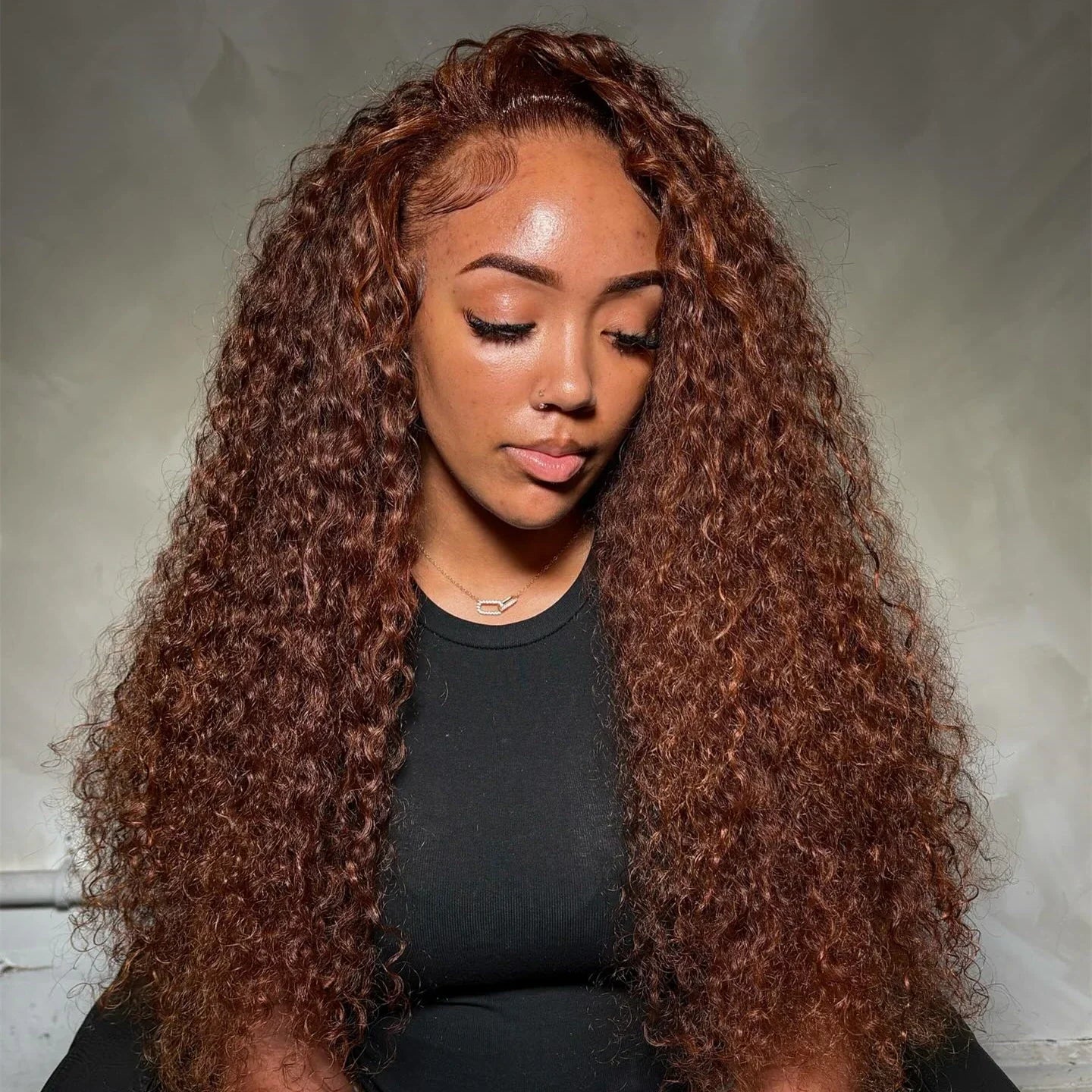 Chocolate Brown Curly Lace Front Human Hair Wigs 13X6 Lace Frontal Wig Brazilian Deep Wave Colored Bleached Wigs For Women LadyShow.Store