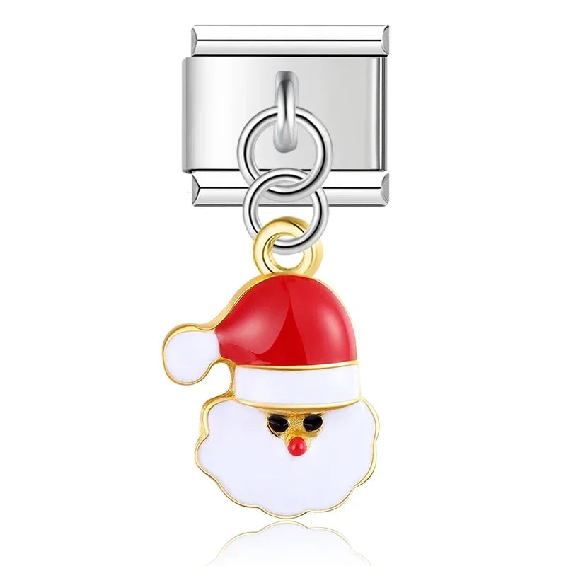 Hapiship 9mm Width Original Daisy Unicorn Angel Cup Santa Claus Italian Charm Fit Bracelet Stainless Steel Jewelry Making DJ050 Pi-Mart