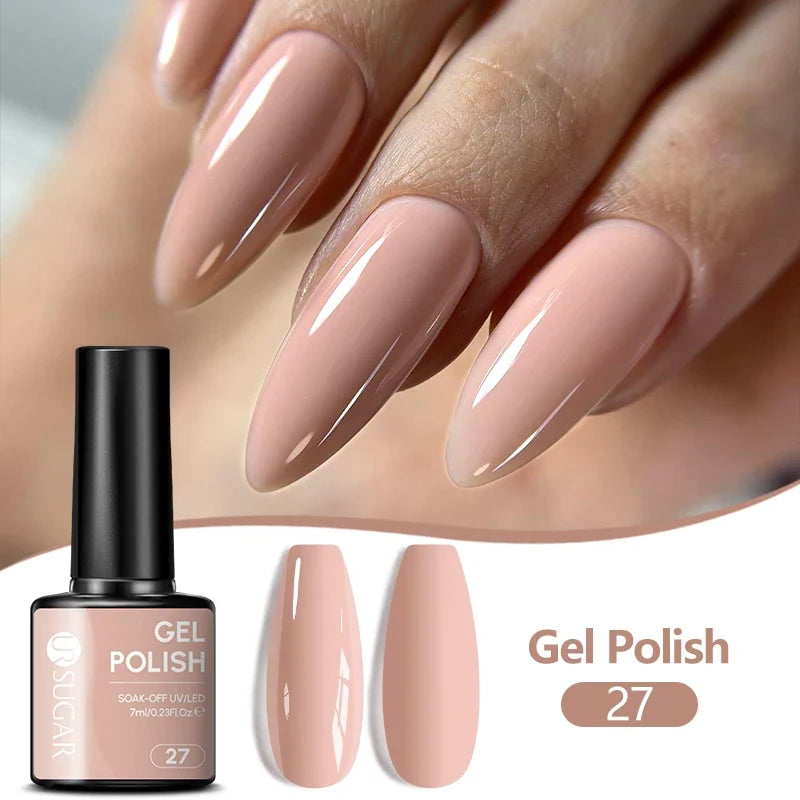 UR SUGAR 7ML Nail Gel Fresh Macaron 107 Colors All For Manicure Semi Permanent Soak Off LED UV Long-Lasting Nail Art Varnish Tri Light Beauty