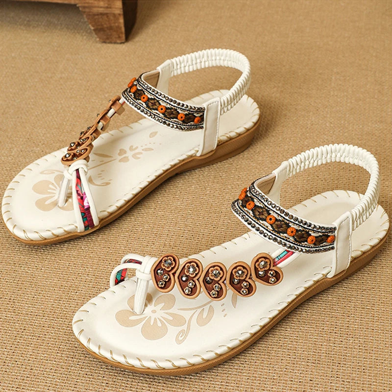 Women's Sandals Bohemia Style Sandals Summer 2026 Shoes For Woman Flip Flops Beach Summer Shoes Women Low Heels Footwear Pi-Mart