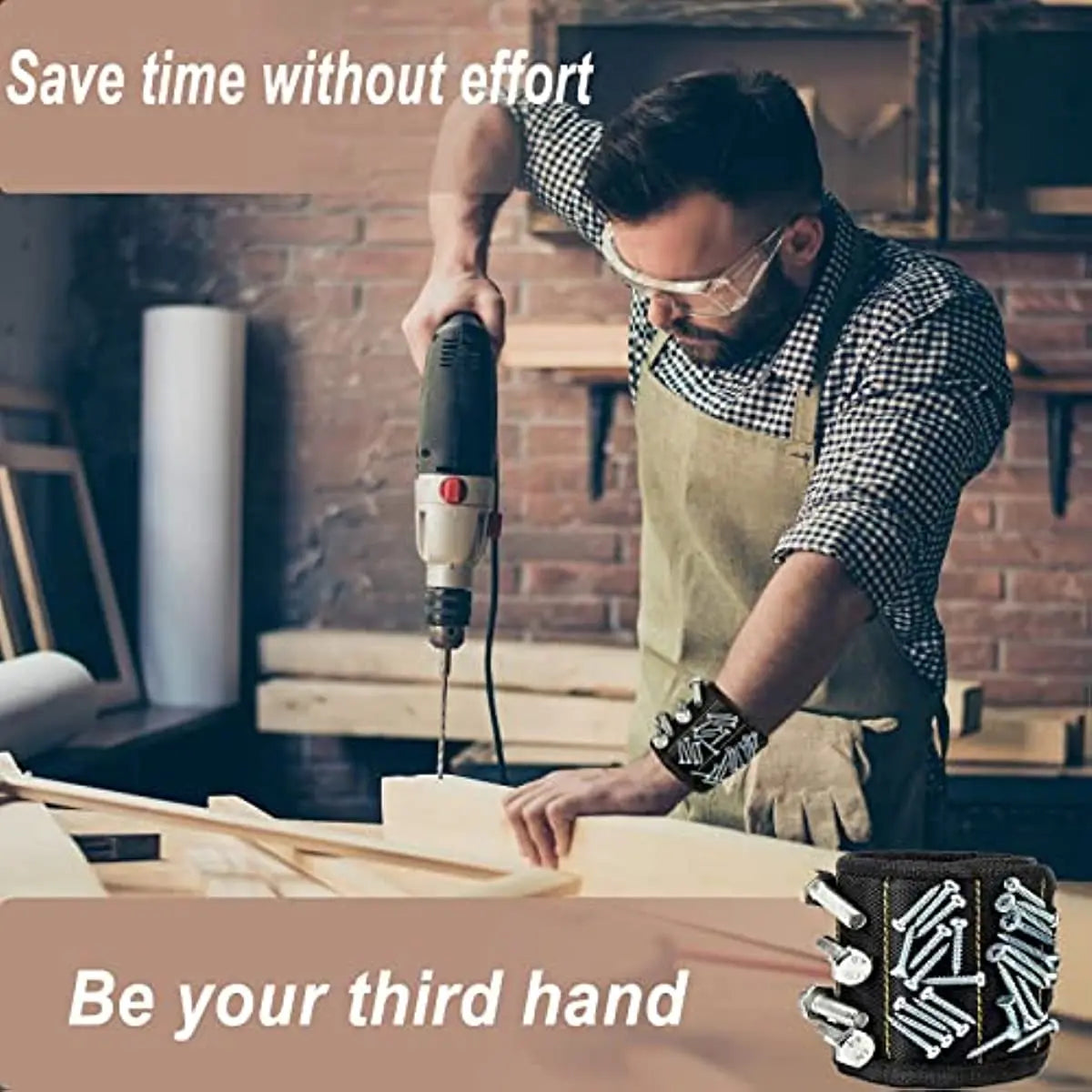 Magnetic Wristband for Holding Screws,Nails，Drilling Bits,Wrist Tool Holder Belts with Strong Magnets,Cool Gadgets for Men, wome Pi-Mart