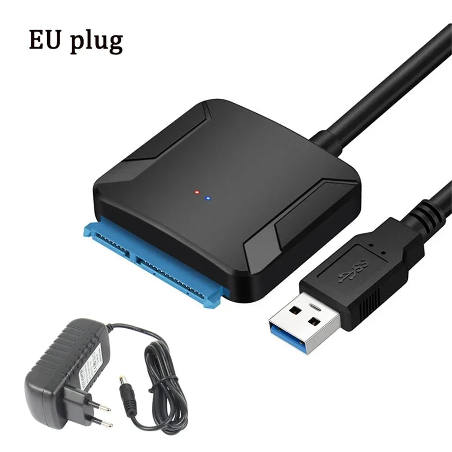 USB 3.0 Adapter Cable for 2.5" 3.5" HDD SSD Hard Drive 5Gbps External Converter with 12V Power Adapter USB 3.0 to SATA Converter Pi-Mart