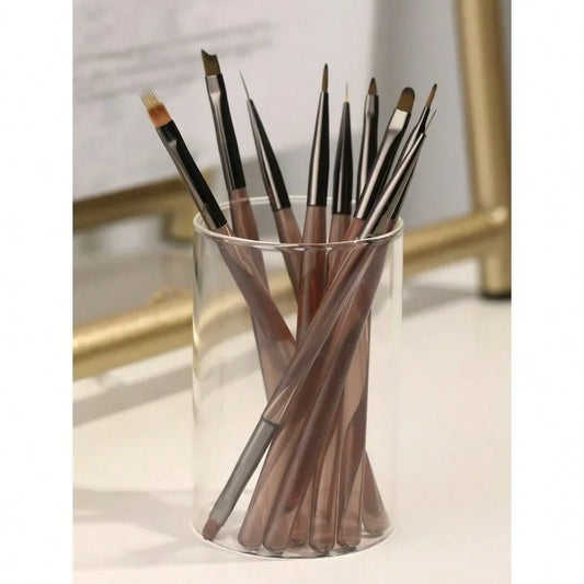 Acrylic Nail Brush Set Acrylic Powder Brush PolyExtension Gel Brush Nail Polish Carving Pen ForWomen Home Solon Diy Nail Art Brushes NailPen,Pinceau Ongle Gel Tri Light Beauty
