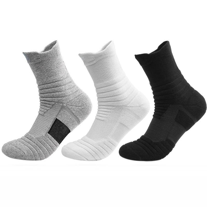 1/3 Pairs Anti-slip Football Socks Men Cotton Sock Short Long Tube Soccer Basketball Sport Socks Breathable Deodorous Sock 39-45 Pi-Mart