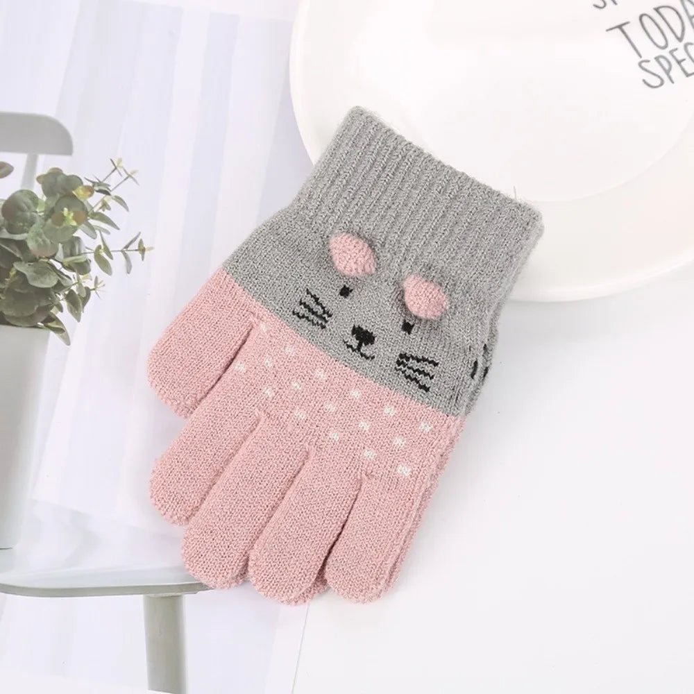 3- 10Years Old Fashion Warm Winter Gloves Coldproof Candy Color Children Mittens Soft Elastic Gloves Outdoor Pi-Mart