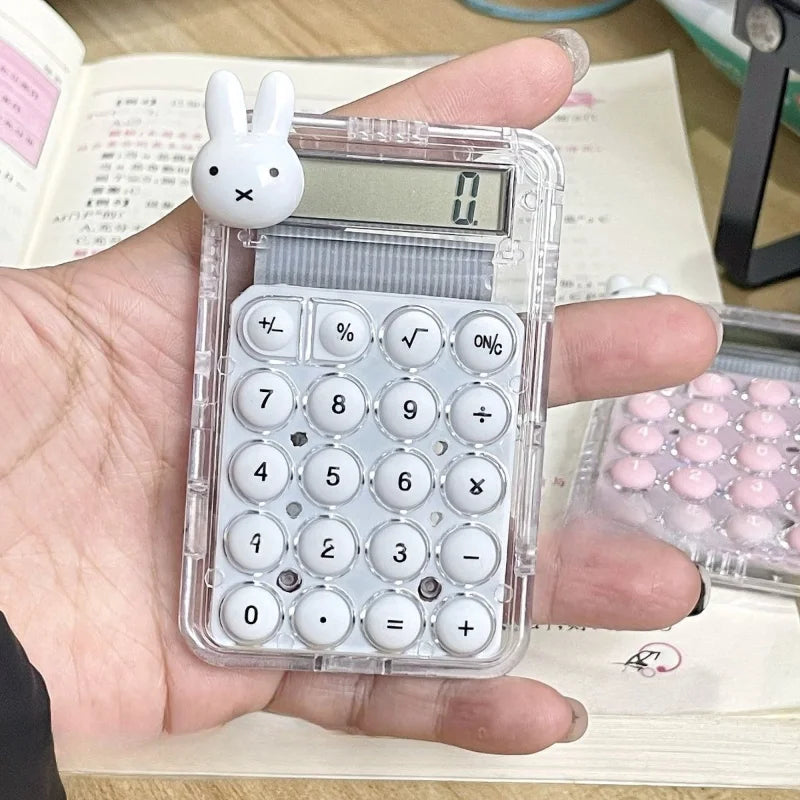 Miffy Rabbit Calculator Silent Mini High Beauty Student Office Exam Super Cute Small Multi functional Calculation Tri Light Beauty
