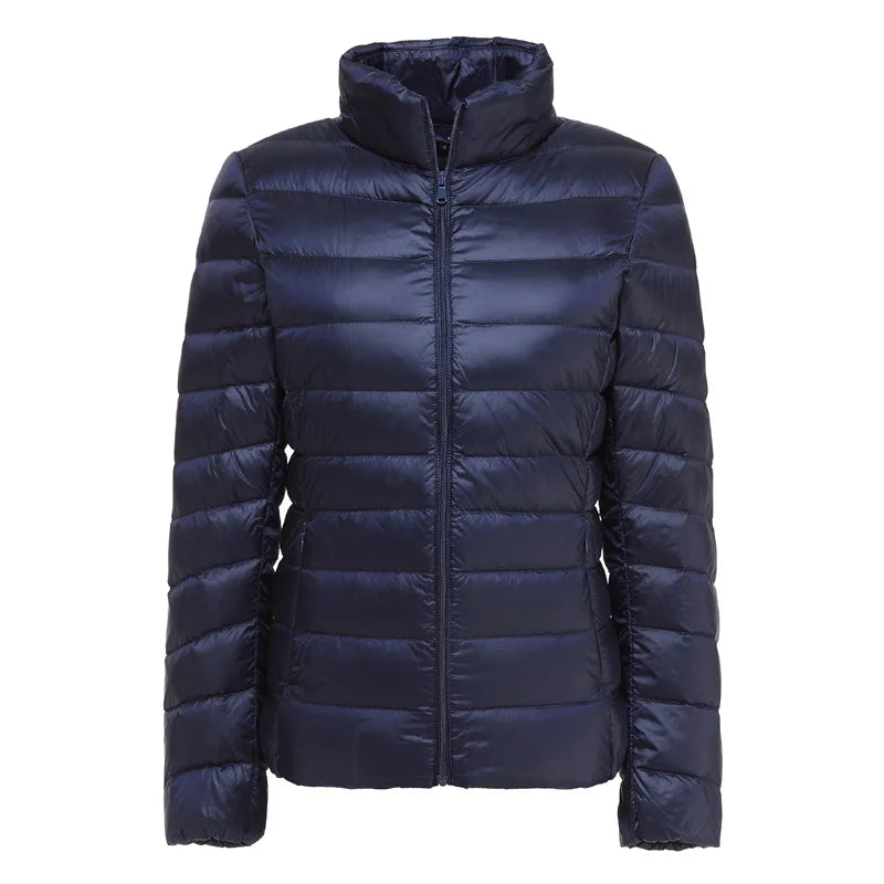 Women Spring Jacket Fashion Short Ultra Lightweight Packable Puffer Coats 15 Colors Female Down Warm Korean Slim Fit Parkas 5XL LadyShow.Store