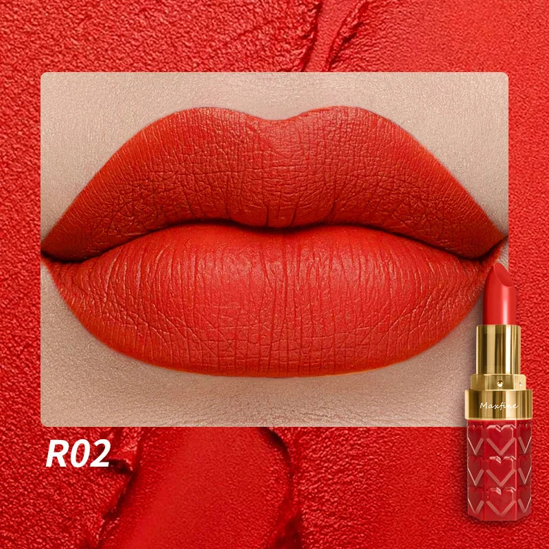 Nude Matte Lipsticks 4 Colors Waterproof Long Lasting Lip Stick Not Fading Sexy Nude Red Pink Velvet Lipsticks Makeup Cosmetic Tri Light Beauty