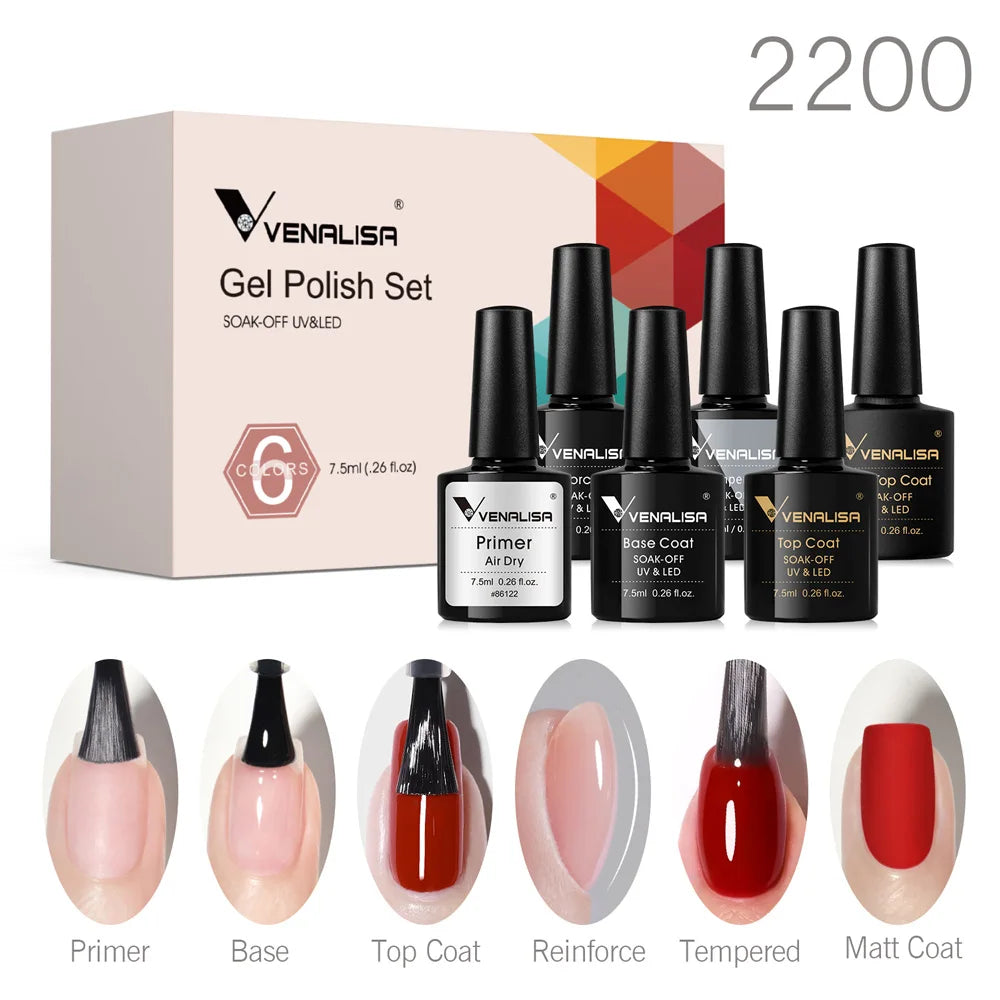 Venalisa Color Nail Gel Polish Kit  Jelly Pink Semi-transparent HEMA FREE Self Leveling Nude Natural Pink Nail Manicure Set Tri Light Beauty