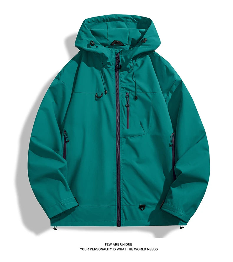 JNLN Unisex Waterproof Windbreaker Outdoor Sport Windproof Single-Layer Jacket Men Women Hiking Climbing Trekking Rain Coat Pi-Mart