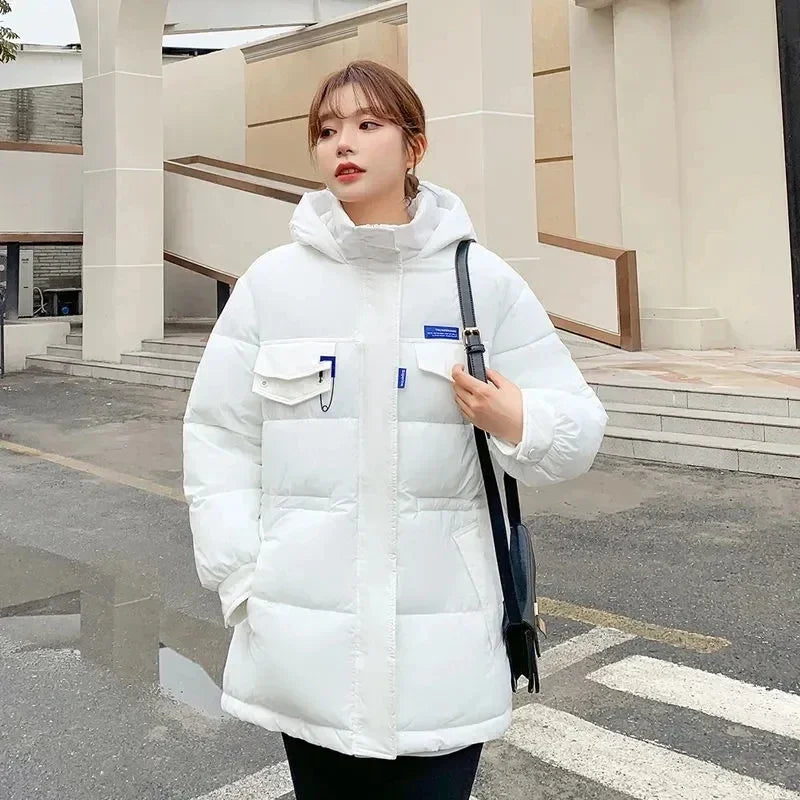2025 New Winter Hooded Parka Women's Down Cotton Jacket Puffer Coat Overcoat Thick Warm Cotton Padded Jacket Snow Wear Outwear LadyShow.Store