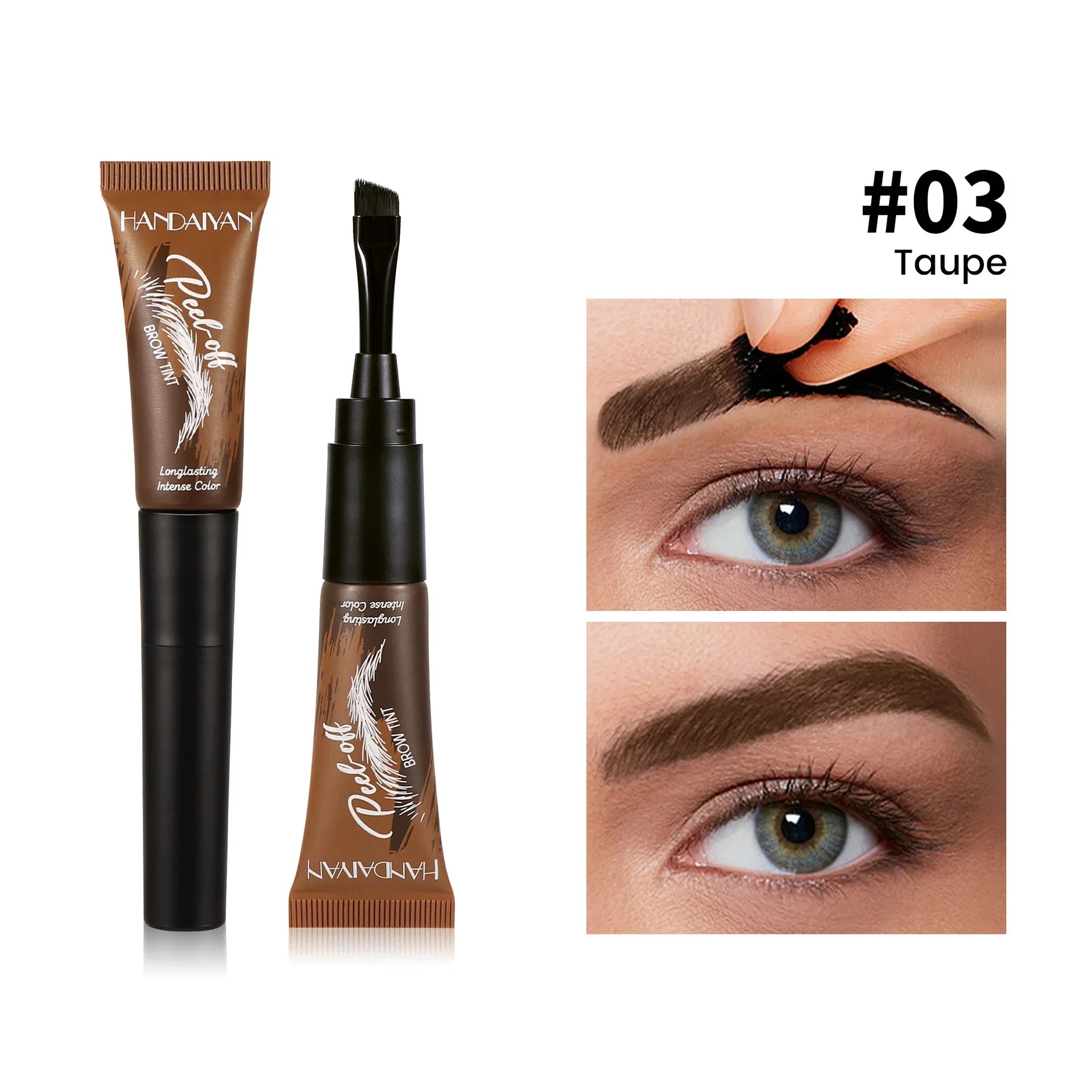 HANDAIYAN 5-color brush head peel-off eyebrow tint Waterproof, long-lasting, and smudge-proof peel-off eyebrow tint Tri Light Beauty
