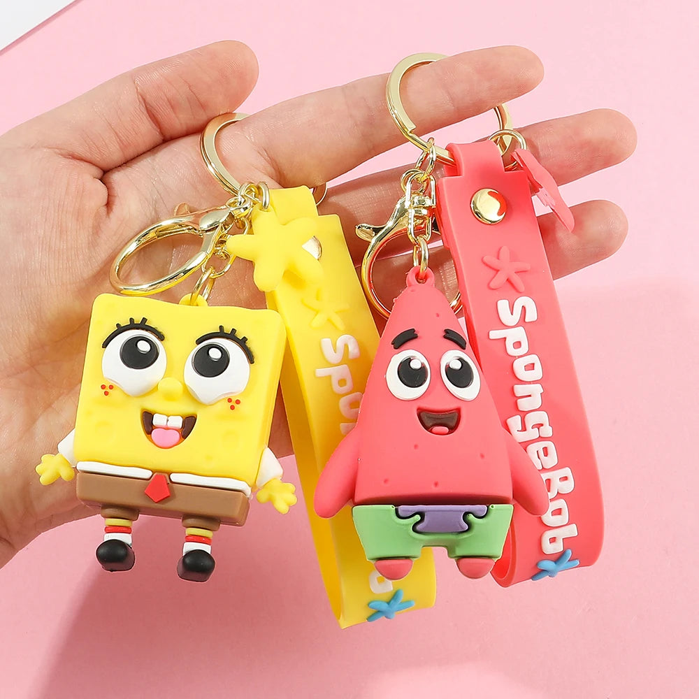 Anime Spongebob Squarepants Keychain Patrick Star Krabs Gary Sandy Kawaii Toys keychain Christmas gift bag Birthday Gift For Kid Pi-Mart