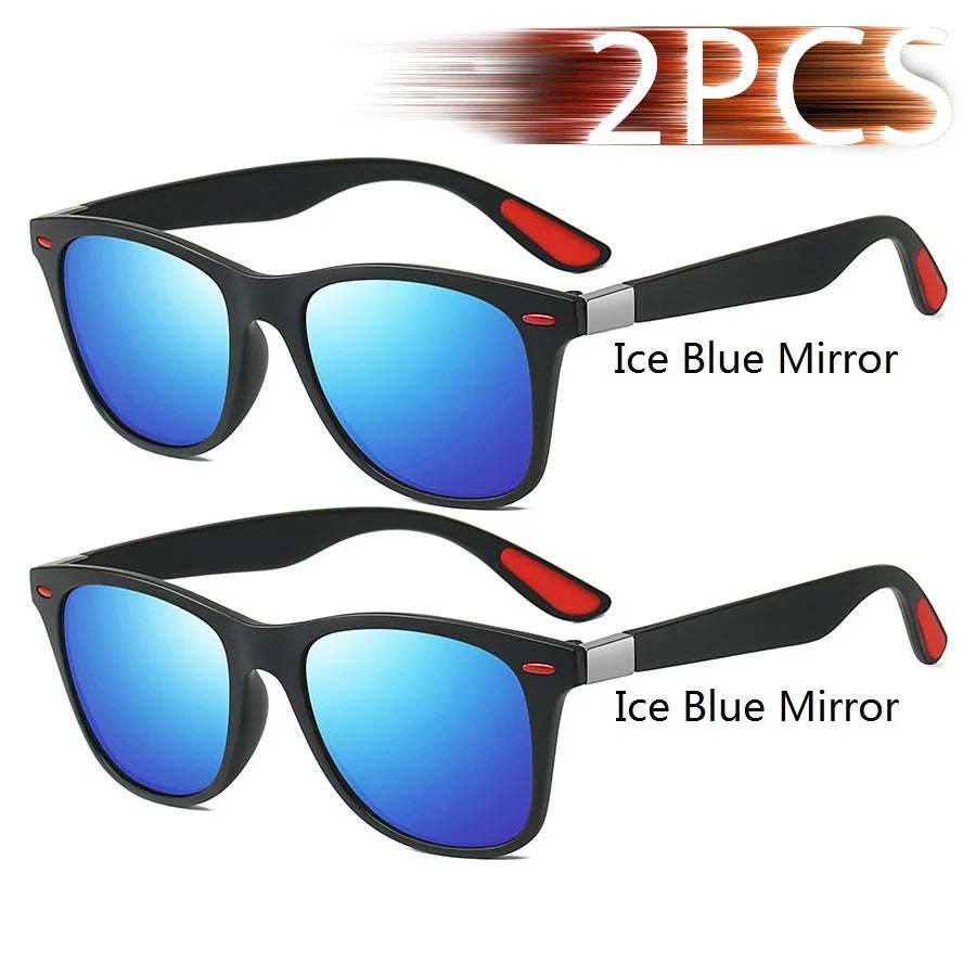 1-2-3PCS Fashion Vintage Square Unisex Driving Fishing Sunglasses Men Women Luxury Brand Designer Sun Glasses Anti-Glare Eyewear Pi-Mart