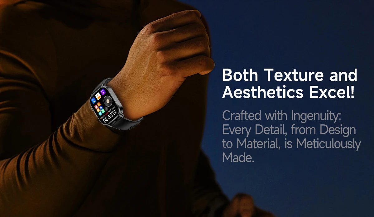 New Men Accurate Health Diagnosis ECG Smart Watch Blood Pressure Blood Oxygen Blood Fat Uric Acid Temp Bluetooth call Smartwatch Pi-Mart