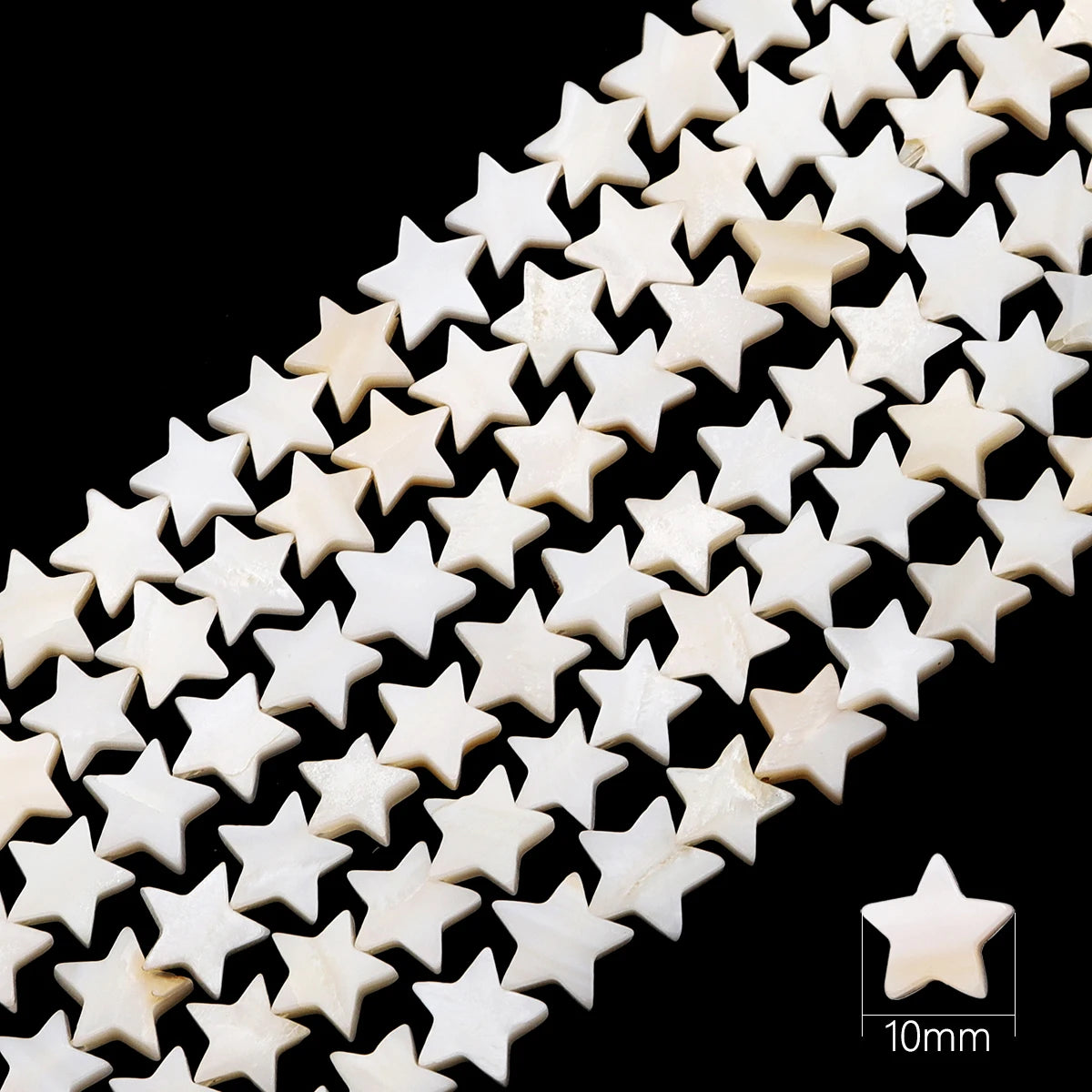 Natural Shell Beads Mother of Pearl Love Star Oval Round Flat Loose Spacer Beads for Jewelry Making DIY Charm Bracelet Necklace Pi-Mart
