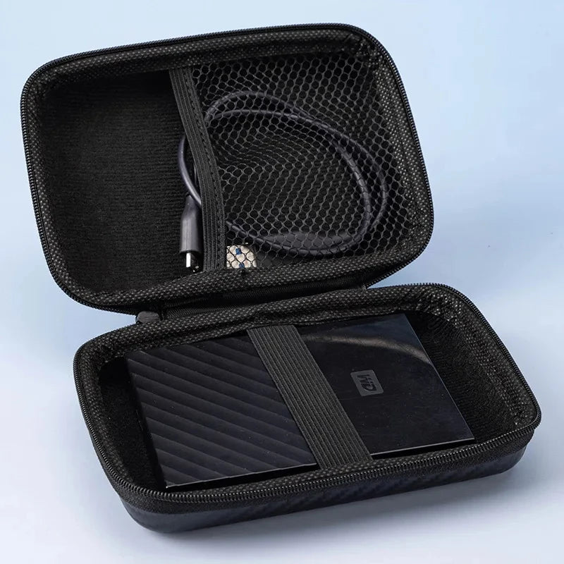 Portable Eva Storage Bag for External M.2 Hard Drive/Earphone/Data Line HDD Case Black Hard Disk Case HDD Storage Protection Bag Pi-Mart