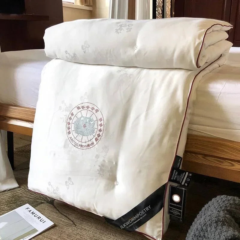Formtheo Mulberry Silk Quilt Duvet Insert Luxury Warm Winter Duvet For Double Bed Pi-Mart