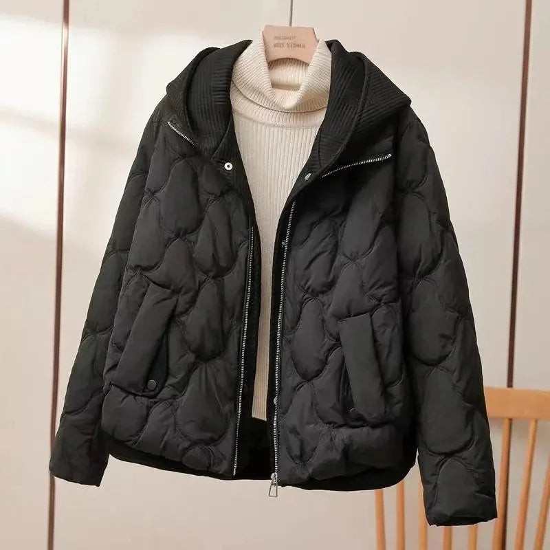 2025 Fashion Coats Korean Style Loose Cropped Coat Women Jacket Women Parkas Warm Puffer Jackets Casual Coat New Winter Clothes LadyShow.Store