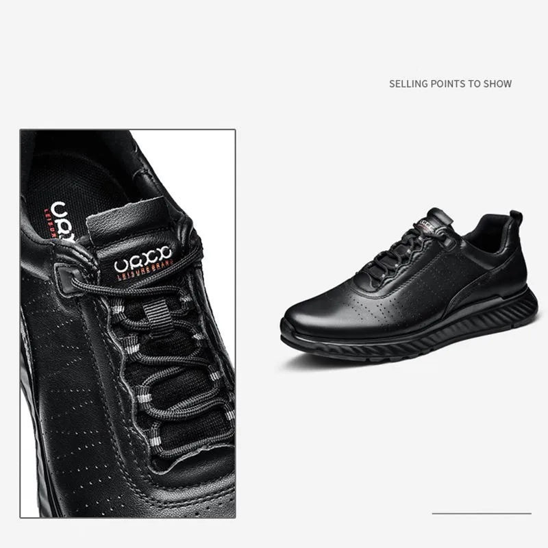 Genuine Leather Treking Shoes Mens Casual Shoes Business Brand Male Footwear Soft Comfortable Walk Sneakers Pi-Mart