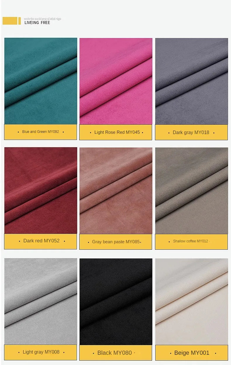 Velvet Fabric By The Meter for Tablecloth Diy Sofa Covers Curtains Sewing Thickened Soft Cloth Plain Black White Winter Textile Pi-Mart