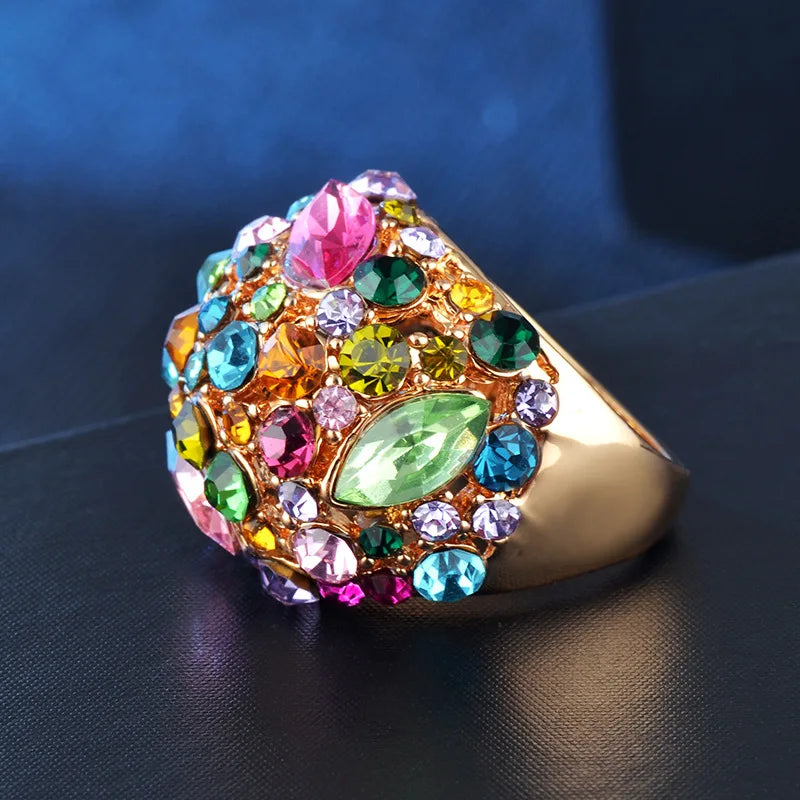Luxury Jewelry Design Vintage Rings for Women Aesthetic Wedding Ring Fashion Accessories Couple Ring Crystal Jewelry Pi-Mart