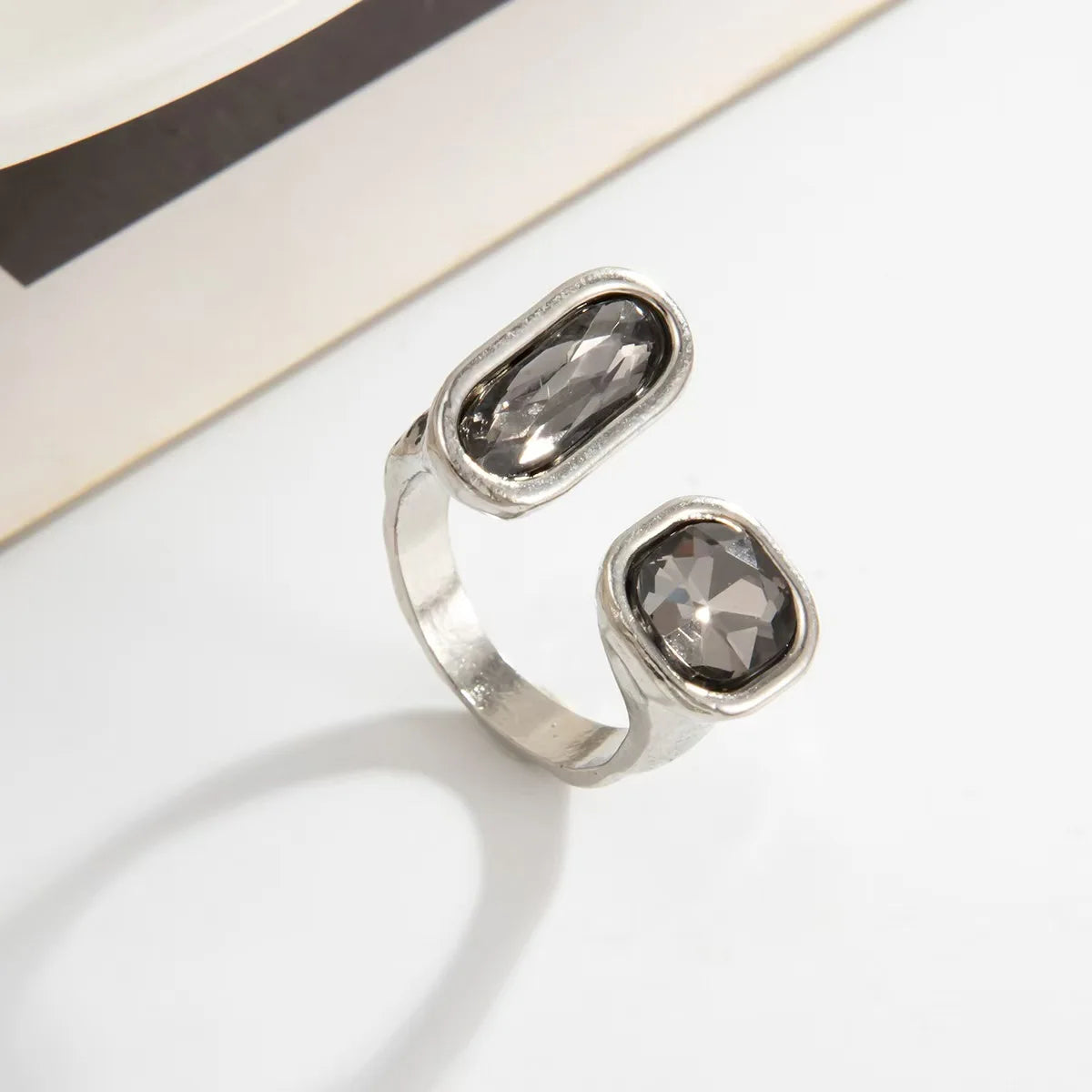Minimalist Acrylic Rhinestone Open Ring for Women Korean Fashion Geometry Adjustable Knuckle Ring Party Jewelry Lady Gifts Pi-Mart