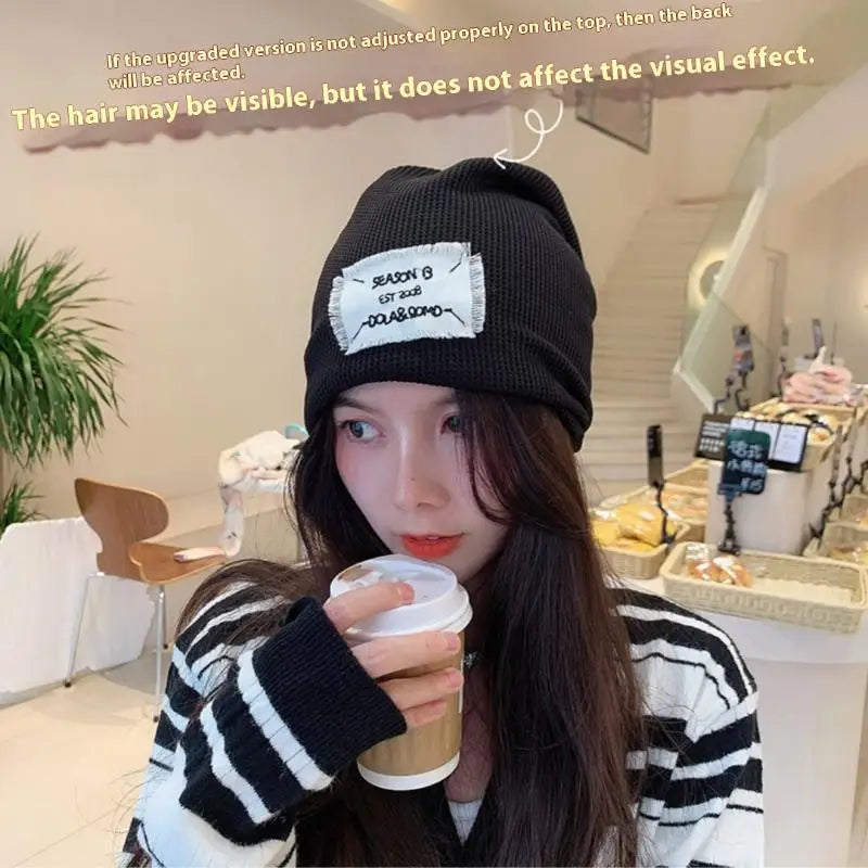 Casual Keep Warm Thin Knit Hat Cute Outdoor Cold Cap Ear Protection Warm Stack Hat For Men Women Pi-Mart