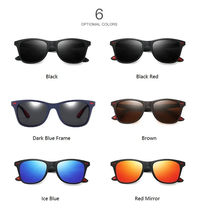 1-2-3PCS Fashion Vintage Square Unisex Driving Fishing Sunglasses Men Women Luxury Brand Designer Sun Glasses Anti-Glare Eyewear Pi-Mart