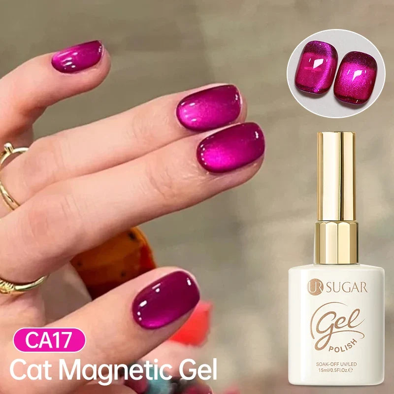 UR SUGAR 15ml Cat Magnetic Gel Nail Polish 30 Colors Semi Permanent Magnetic Gel UV/LED Soak Off Painting Vanrish Design Tri Light Beauty
