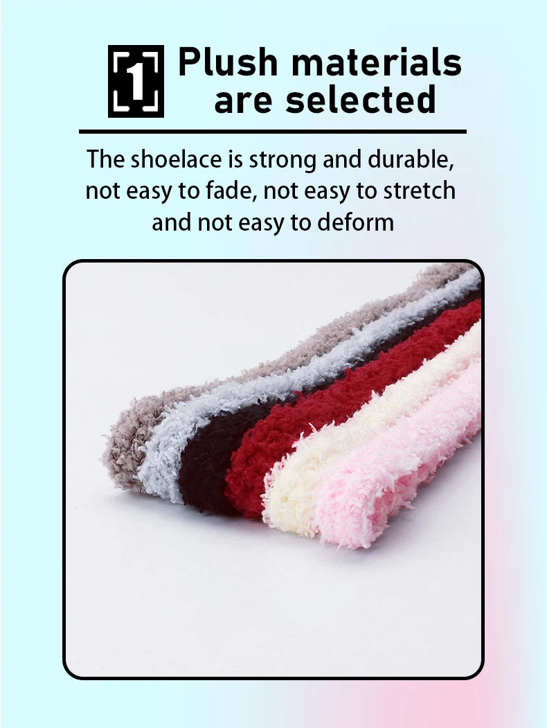 Fashion round plush laces Quality 1cm wide Sneakers Flats Casual laces Shoe accessories 80 /100 /120 /140 /160 Laces 1Pair Pi-Mart