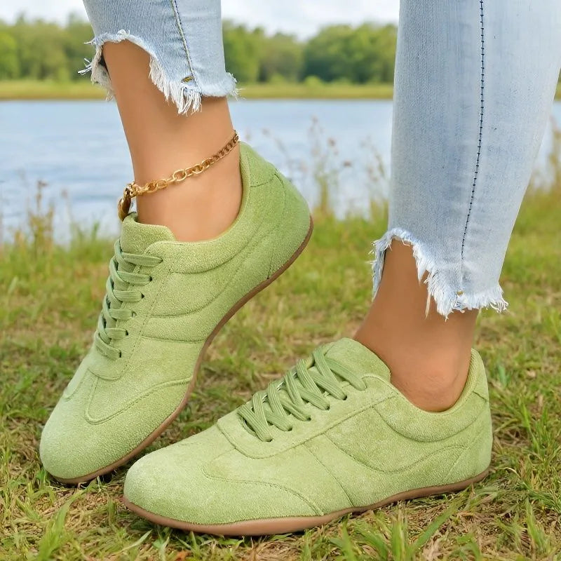 Women's Casual Flat-soled Non-slip Wear-resistant Sport Shoes Spring Autumn Round-toe Soft and Comfortable Women Single Shoes Pi-Mart