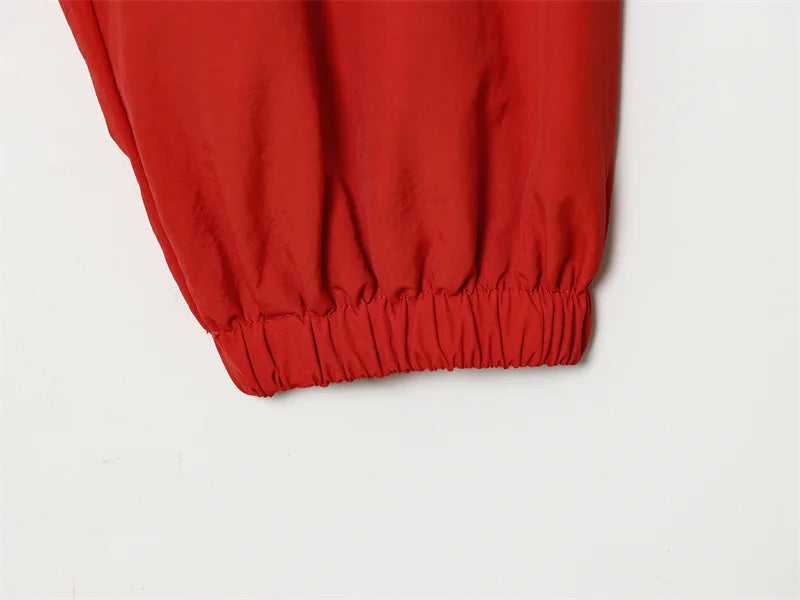 Women's Jacket 2026 Autumn New Red Long-Sleeve Drawstring Decorative Festive Hoodie Zipper Cardigan Casual Fashion Versatile Pi-Mart