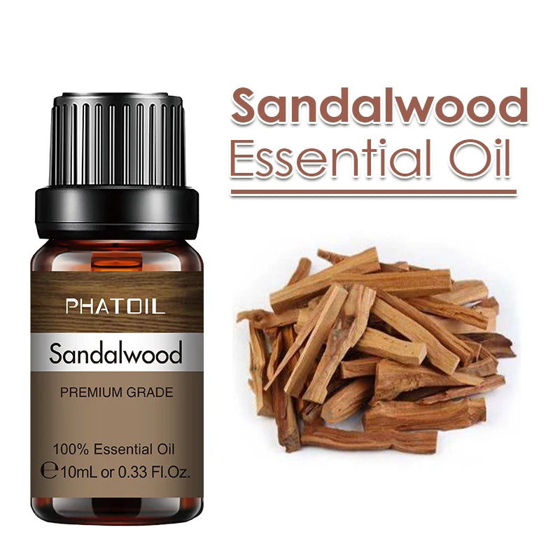 PHATOIL 10ml Ginger Essential Oil for Perfume Candles Making Spa Massage Humidifier Rose Jasmine Pine Needles Tangerine Thyme Pi-Mart
