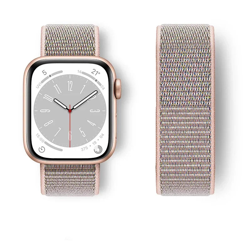 Nylon Sport loop Strap For Apple Watch Band 44mm 42/40mm 45mm  38/41mm pride Bracelet iwatch Ultra2 49mm Series 9 8 se 7 6 5 4 3 LadyShow.Store