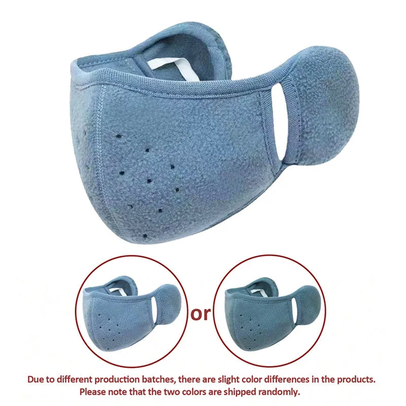 2-in-1 Earmuff Face Mask, Winter Ear Warmer for Women Men, Breathable Face Cover for Outdoor Walking Cycling Skiing Pi-Mart